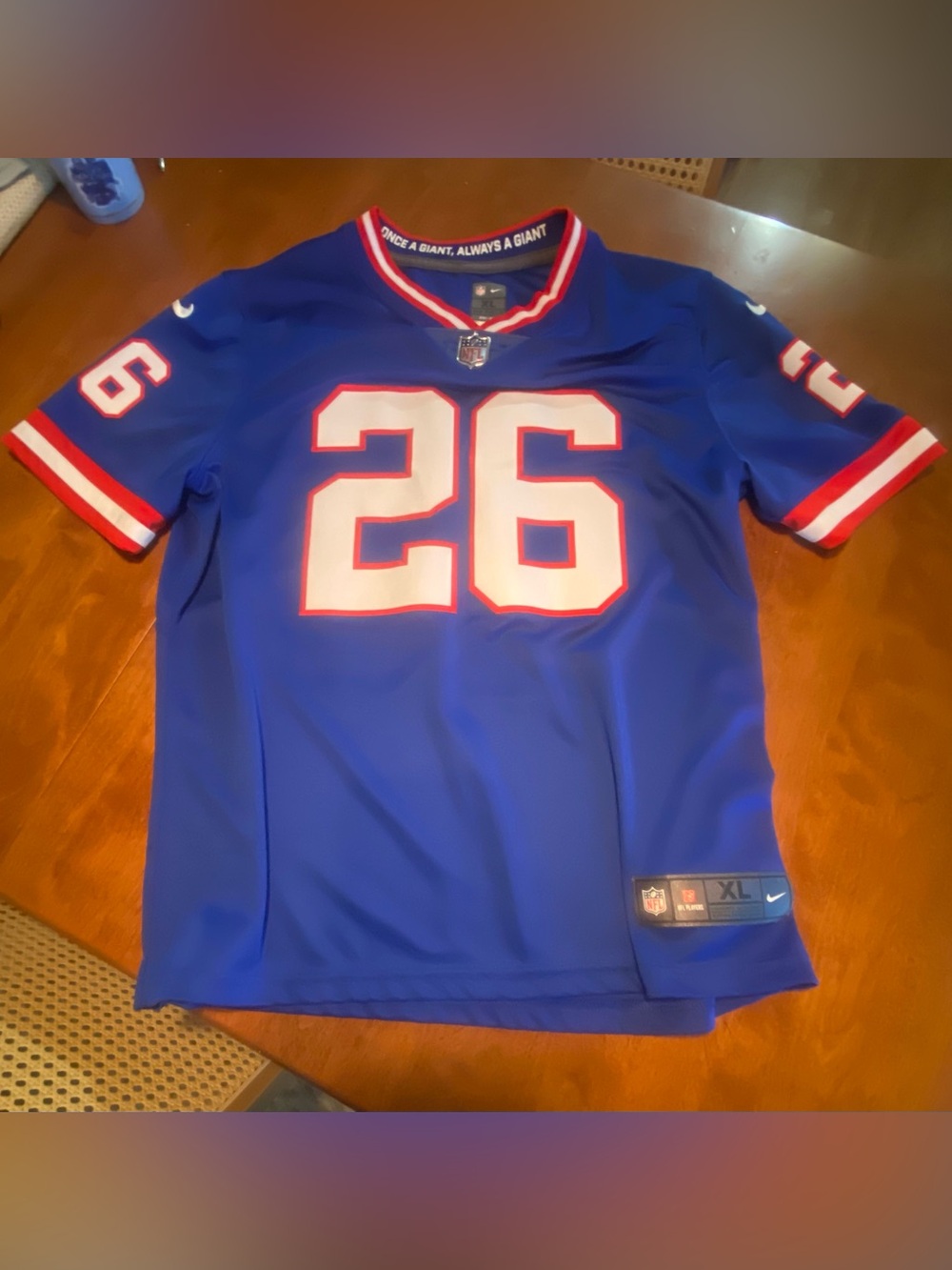 NFL Blue Men’s Football Jersey #26 with White and Red Accents